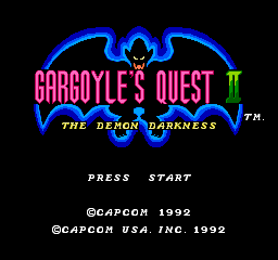 Gargoyle's Quest II: The Demon Darkness title screenshot